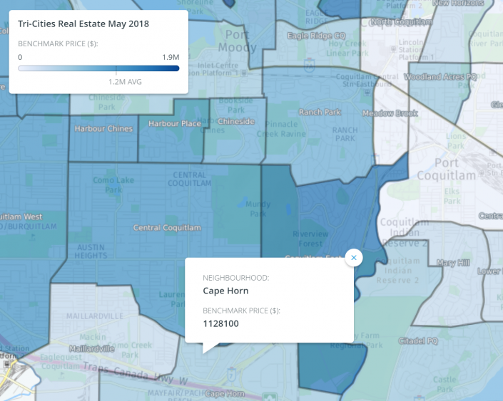 Coquitlam Real Estate Heat Map May 2018 Coquitlam Real Estate Heat Map May 2018