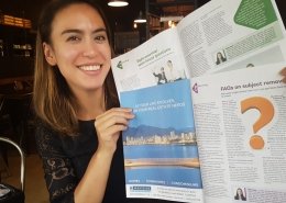 mariko baerg Posing with my published articles in Real Estate Weekly