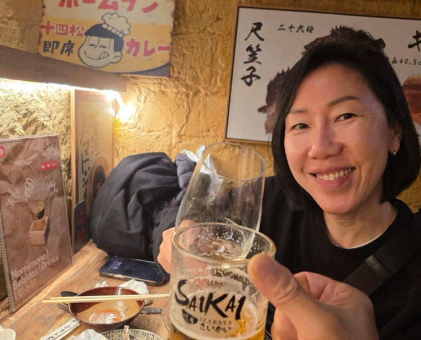 A fun drink time with family